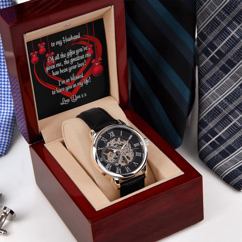 to my Husband Christmas Love Gift Openwork Watch
